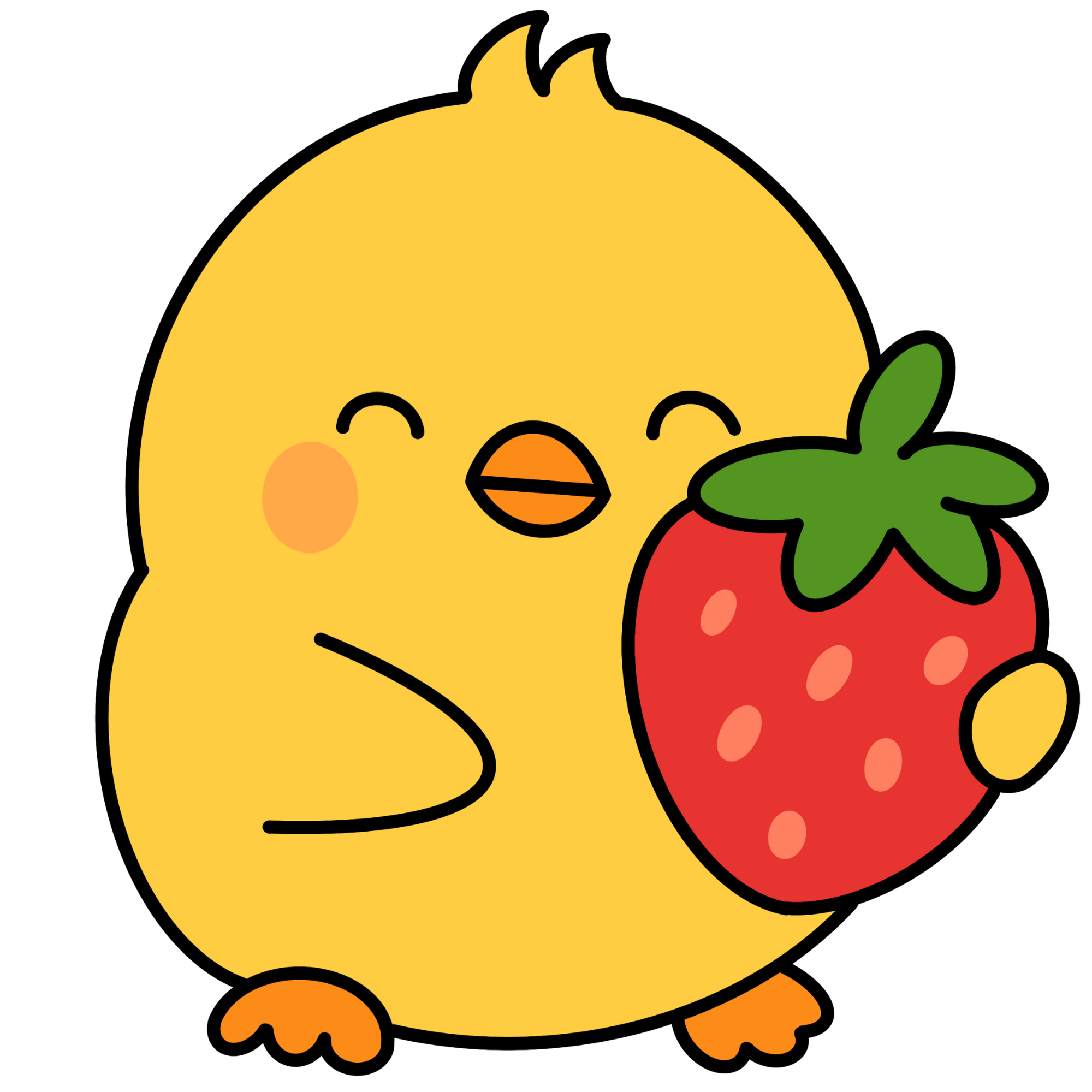 Strawberry Chick Kawaii Plushie Cross-Stitch Pattern